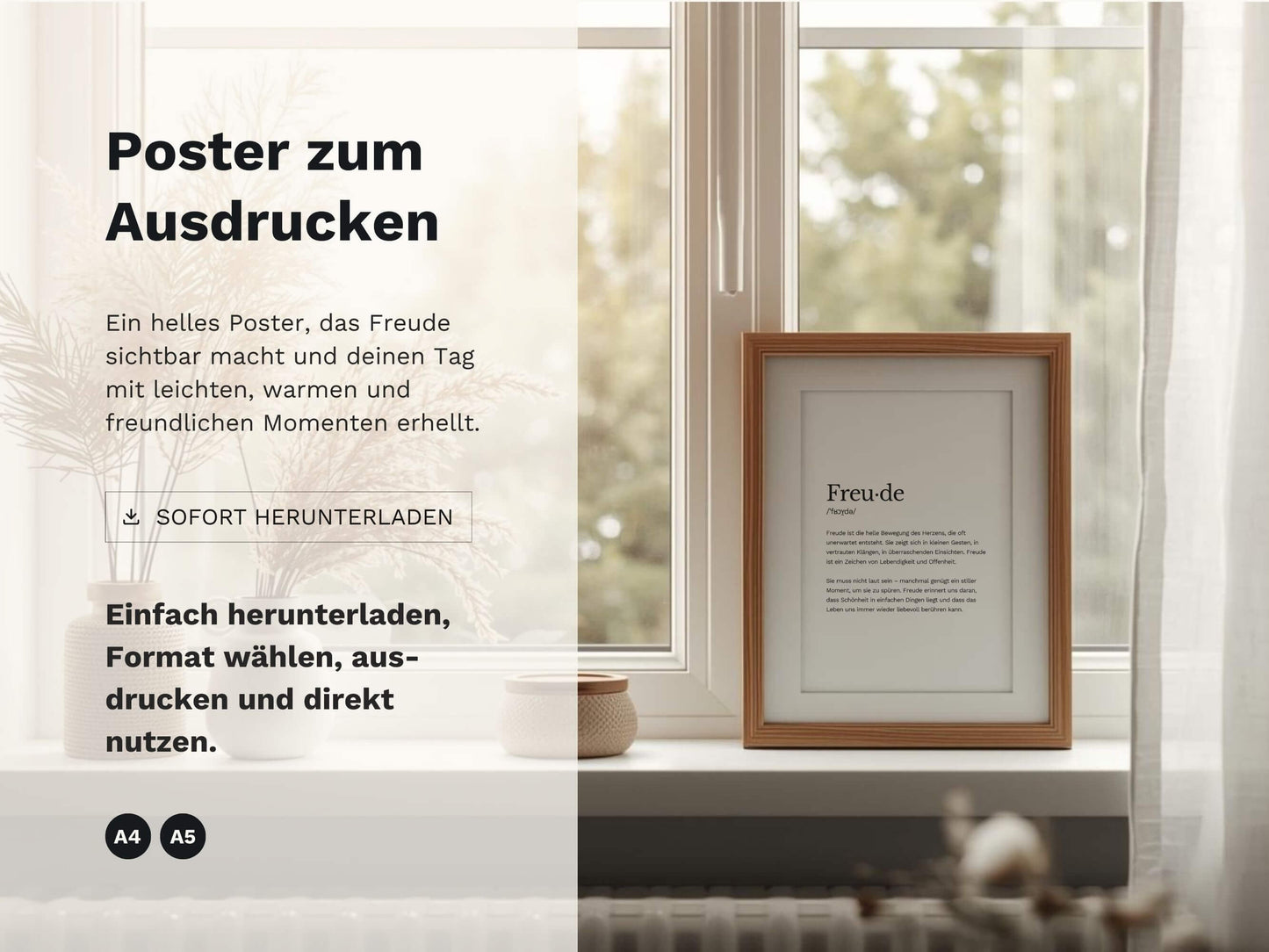 Poster „Freude“ zum Ausdrucken