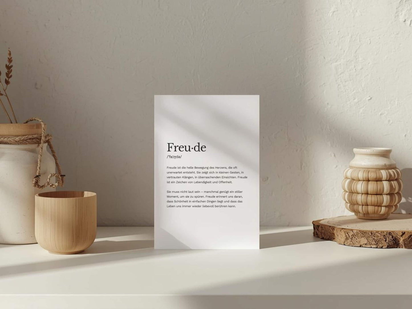 Karte „Freude“ zum Ausdrucken | Postkarte & Faltkarte