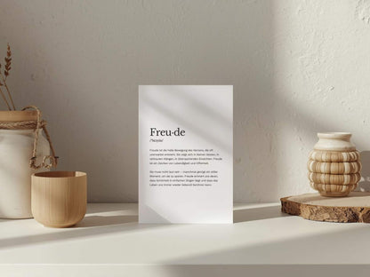 Karte „Freude“ zum Ausdrucken | Postkarte & Faltkarte