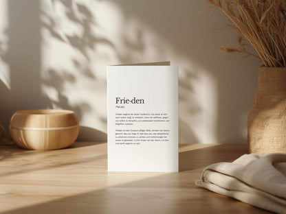 Karte „Frieden“ zum Ausdrucken | Postkarte & Faltkarte