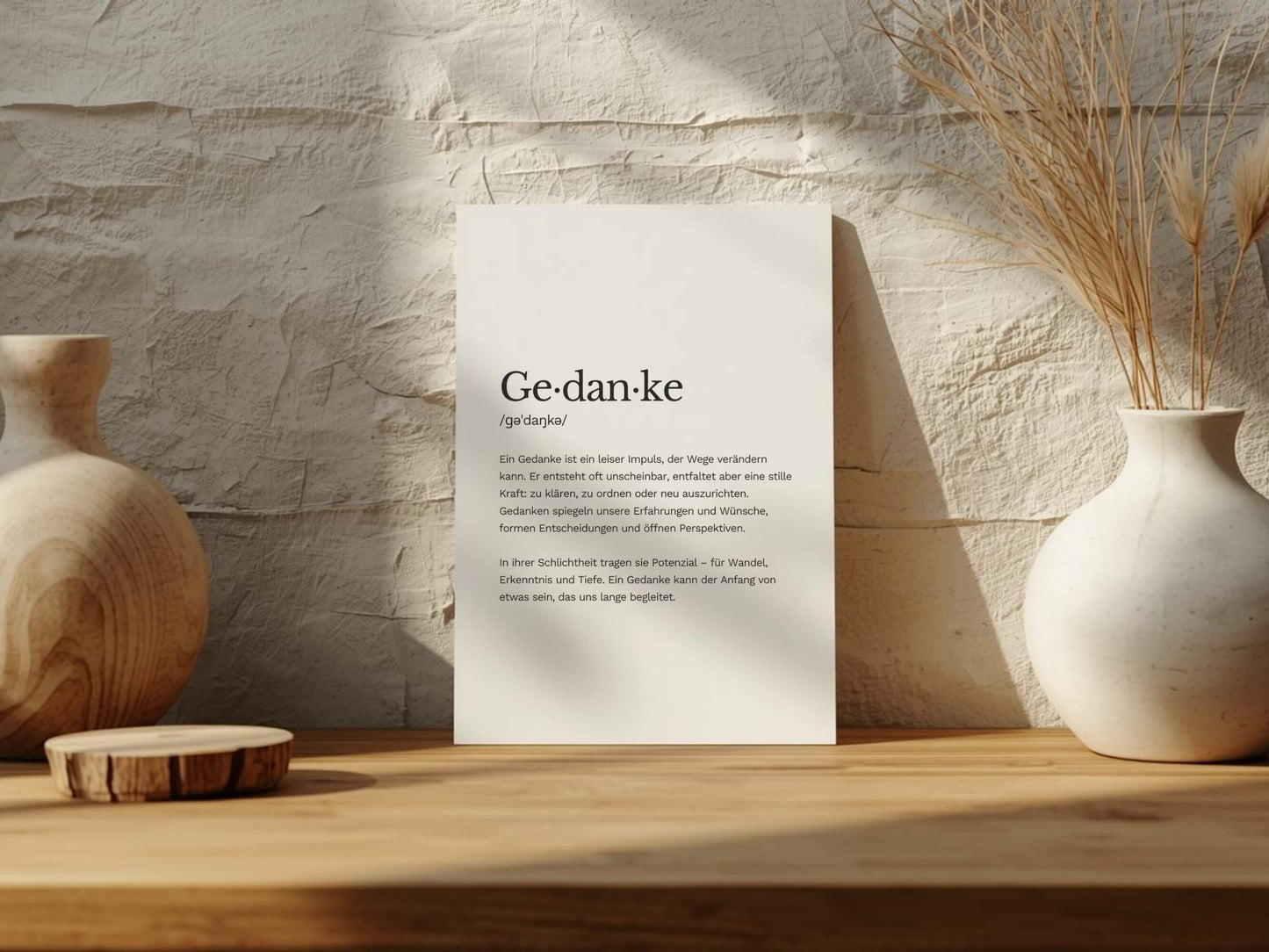 Karte „Gedanke“ zum Ausdrucken | Postkarte & Faltkarte