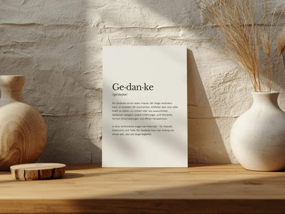 Karte „Gedanke“ zum Ausdrucken | Postkarte & Faltkarte