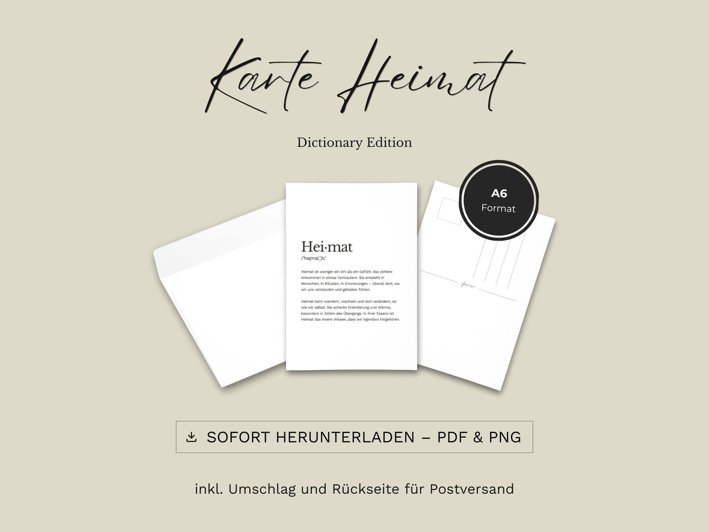 Karte „Heimat“ zum Ausdrucken | Postkarte & Faltkarte