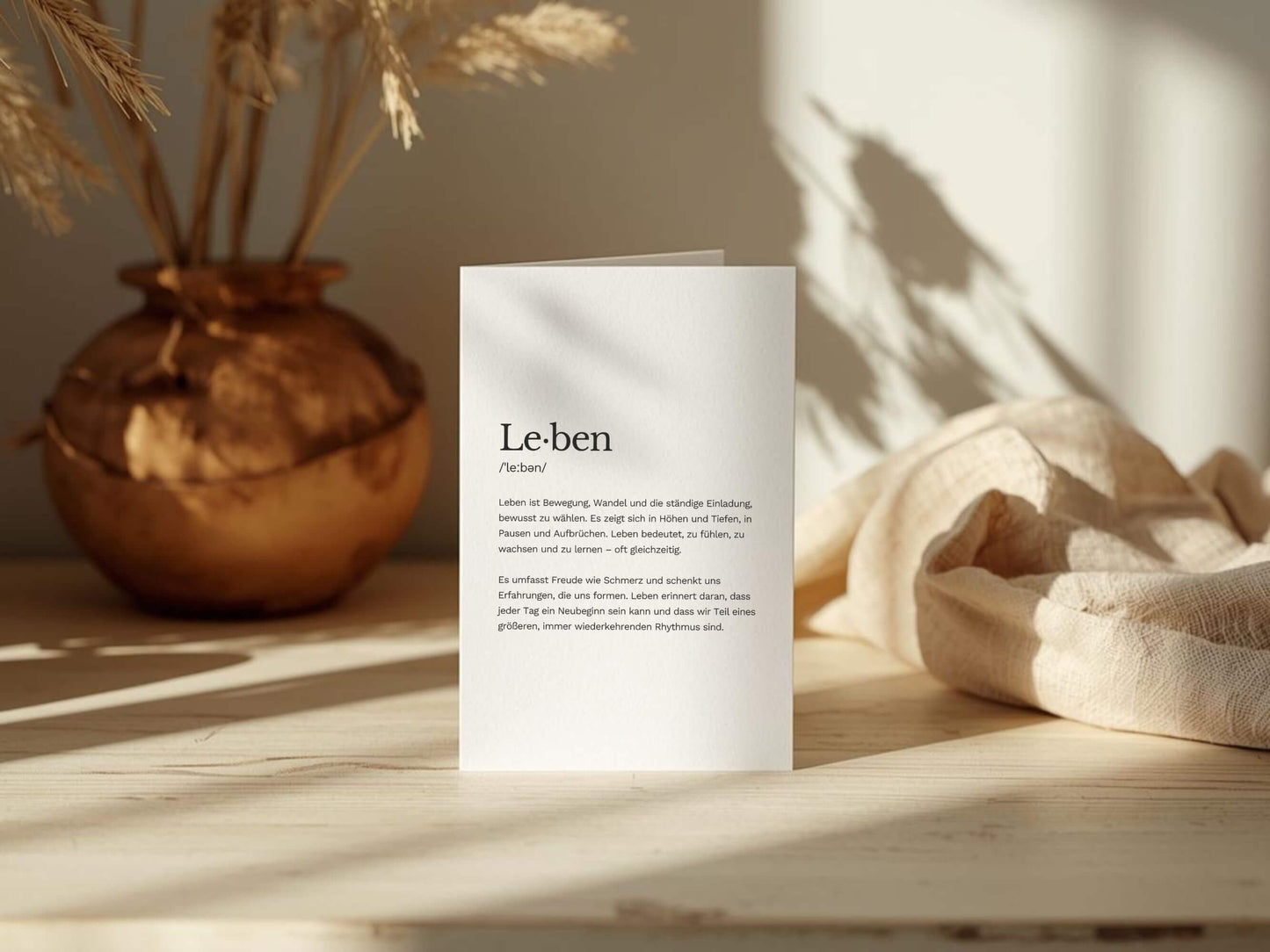 Karte „Leben“ zum Ausdrucken | Postkarte & Faltkarte
