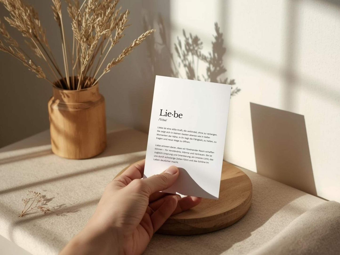 Karte „Liebe“ zum Ausdrucken | Postkarte & Faltkarte