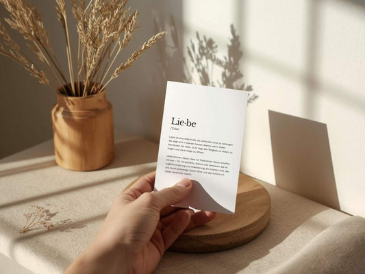 Karte „Liebe“ zum Ausdrucken | Postkarte & Faltkarte