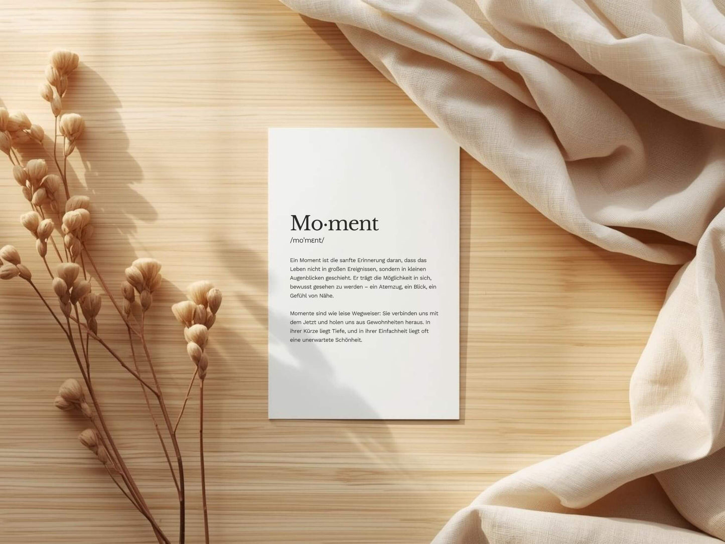 Karte „Moment“ zum Ausdrucken | Postkarte & Faltkarte