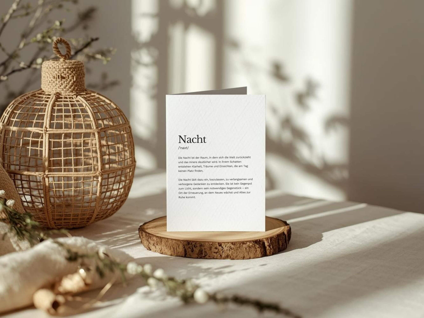 Karte „Nacht“ zum Ausdrucken | Postkarte & Faltkarte