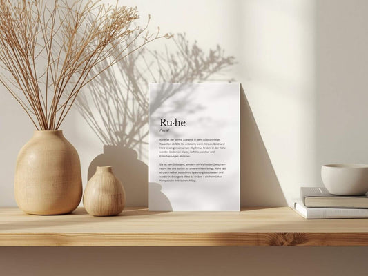 Karte „Ruhe“ zum Ausdrucken | Postkarte & Faltkarte