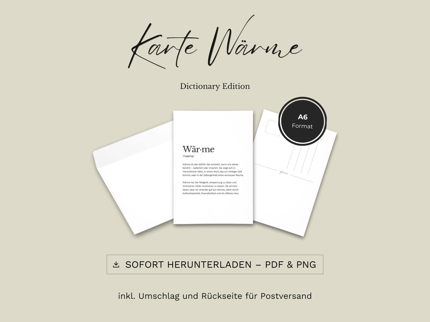 Karte „Wärme“ zum Ausdrucken | Postkarte & Faltkarte