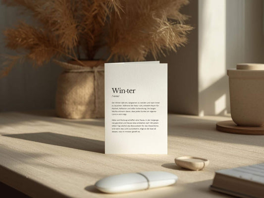 Karte „Winter“ zum Ausdrucken | Postkarte & Faltkarte