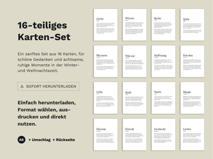 Karten-Set „Wintersehnsucht“ | 16 Postkarten & Faltkarten zum Ausdrucken