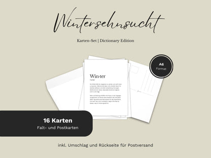 Karten-Set „Wintersehnsucht“ | 16 Postkarten & Faltkarten zum Ausdrucken