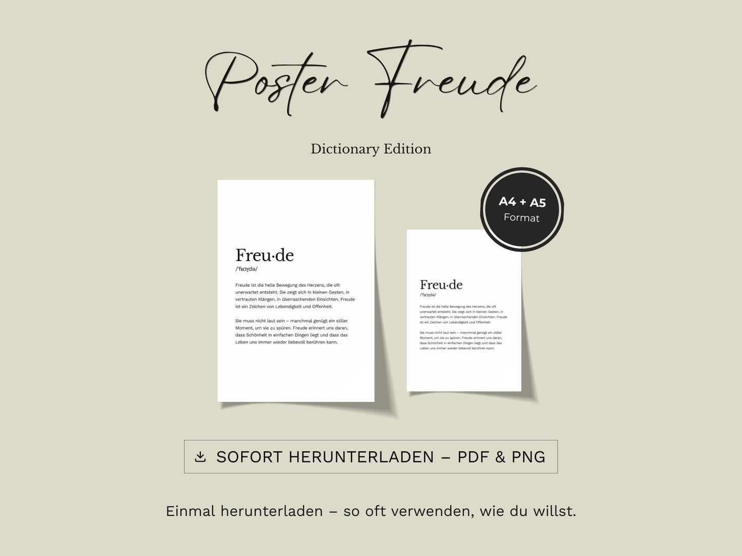 Poster „Freude“ zum Ausdrucken