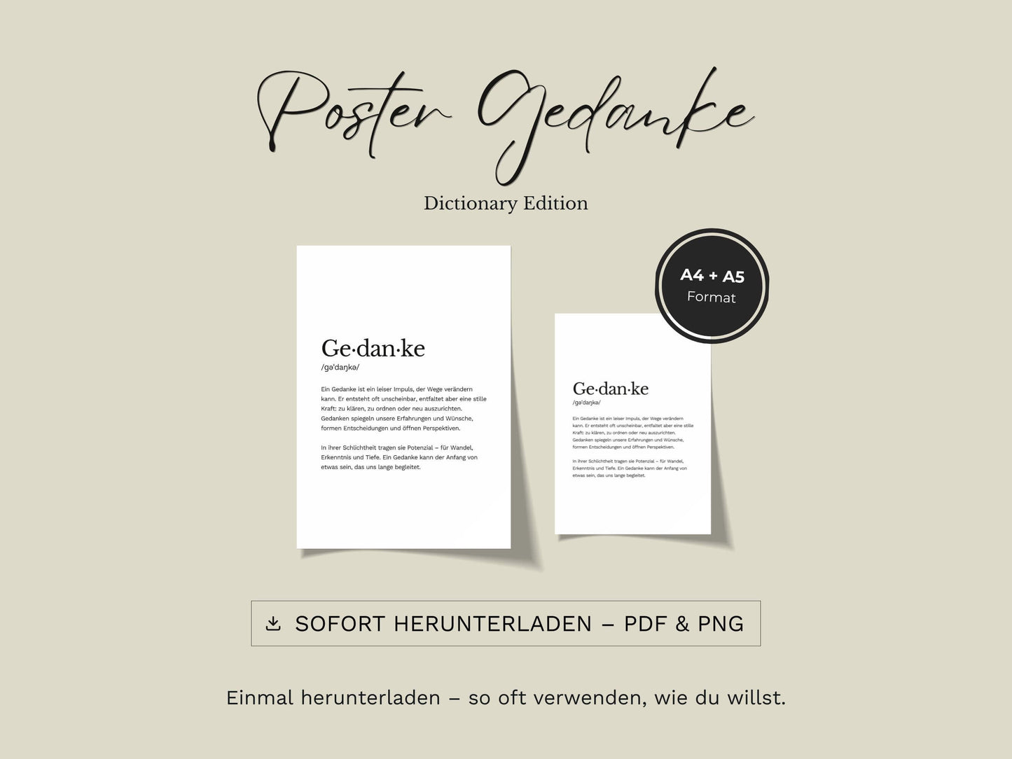 Poster „Gedanke“ zum Ausdrucken