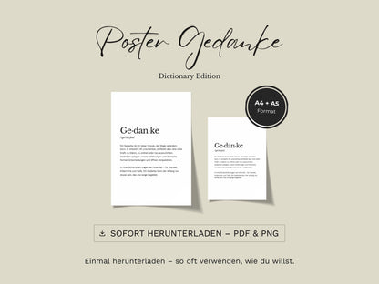 Poster „Gedanke“ zum Ausdrucken