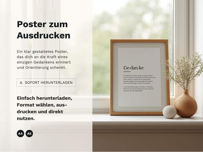 Poster „Gedanke“ zum Ausdrucken