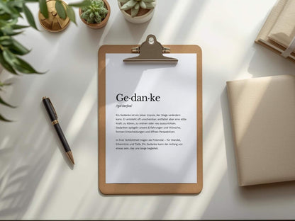 Poster „Gedanke“ zum Ausdrucken