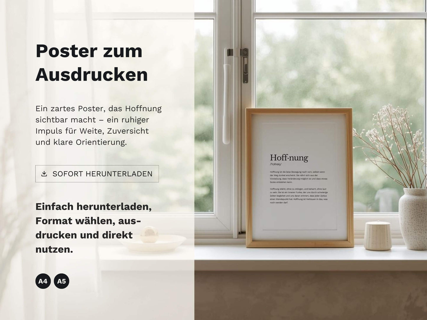 Poster „Hoffnung“ zum Ausdrucken