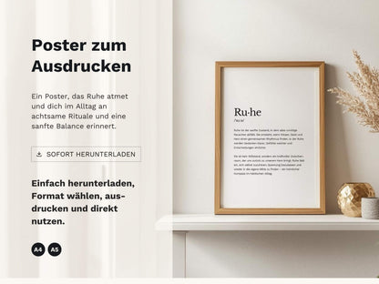 Poster „Ruhe“ zum Ausdrucken