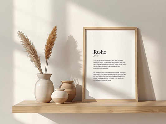 Poster „Ruhe“ zum Ausdrucken