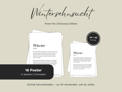 Poster-Set „Wintersehnsucht“ | 16 Poster zum Ausdrucken
