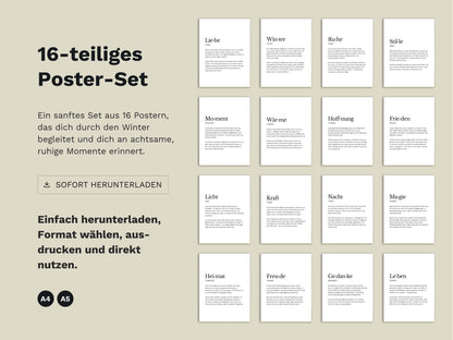 Poster-Set „Wintersehnsucht“ | 16 Poster zum Ausdrucken