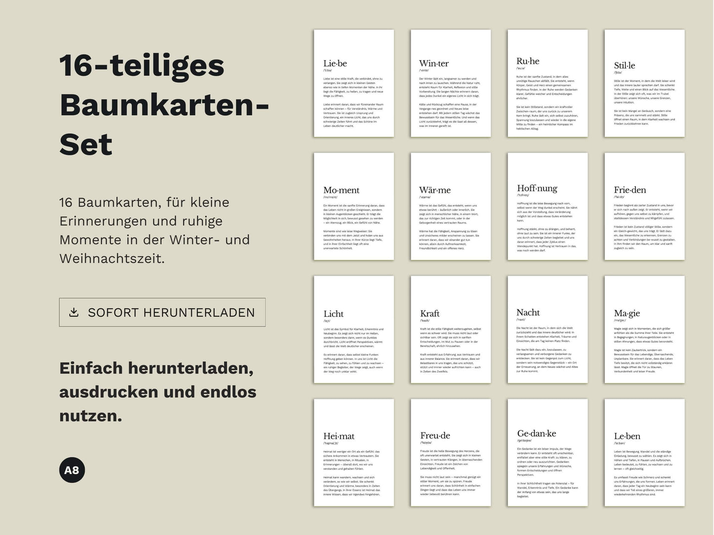 Baumkarten-Set „Wintersehnsucht“ | 16 Motive