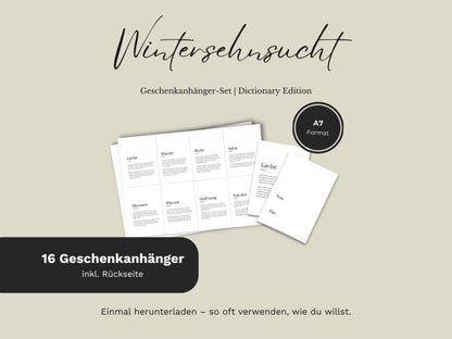 Geschenkanhänger-Set „Wintersehnsucht“ | 16 Motive